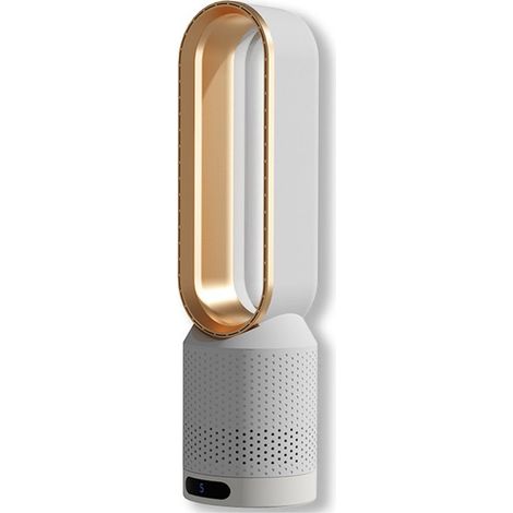 Ventilateur - Ventilateur sur pied - Petit ventilateur - Ventilateur de circulation d'air - Ventilateur tour ultra-silencieux - Ventilateur sans pales - Purificateur d'air - 14,5 x 58 cm - Or - ABS Or (1/5)
