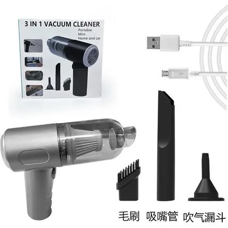 Aspirateur eau et poussière sans fil 2 en 1 (Argent) avec aspiration puissante pour voitures (1/5)