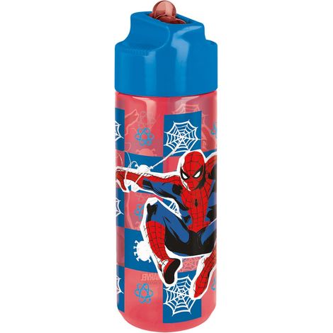 Borraccia Marvel Spiderman Originale per bambini da 540 ml in Ecozen, con tappo svitabile antigoccia e beccuccio ribaltabile
