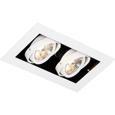 Modern Recessed Spotlight White 2-Light Adjustable - Oneon 70