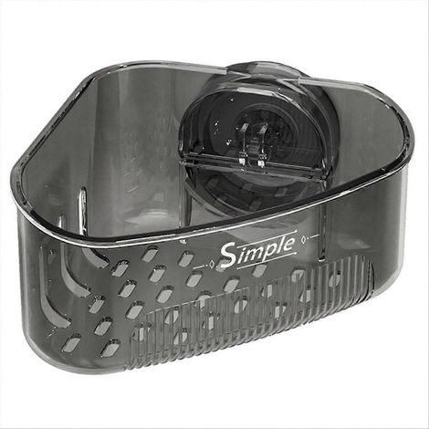 Set mit 2 Aufbewahrungshaltern für Spülbecken, Schwämme, Seife, Eckabtropfschale, mit selbstklebendem Saugnapf. (1/5)