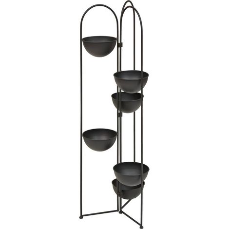 Jardinera de acero Reso 6 plazas 38x42x124cm Negro - Atmosphera créateur d'intérieur (1/4)