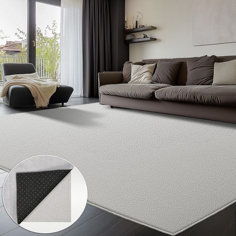 VOUNOT Living Room Rug Ultra Soft Shaggy Area Rug Modern Carpet 200x300cm Cream