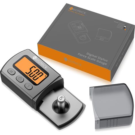 Digital Cartridge Force Scale 0.01g - Non-Magnetic with Calibration Weight - Turntable Cartridge Scale with Backlit LCD Screen - Stylus Gauge - Audiophile Accessory & DJ Gift (1/5)