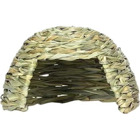 Petite maison de repos pour petits animaux, terrier caché, maison en paille, maison en paille artisanale pour cochon d'Inde, habitat pour lapin, abri en forme de terrier 25x17 cm (1/5)