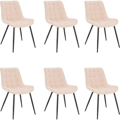 HOME DELUXE - Polsterstuhl IKALO 6er Set - Farbe: Creme - weiche Polsterung, bis 120 kg belastbar I Küchenstuhl Speisestühle Esszimmerstühle  Stuhl Polsterstuhl Esszimmerstuhl Esszimmerstühle