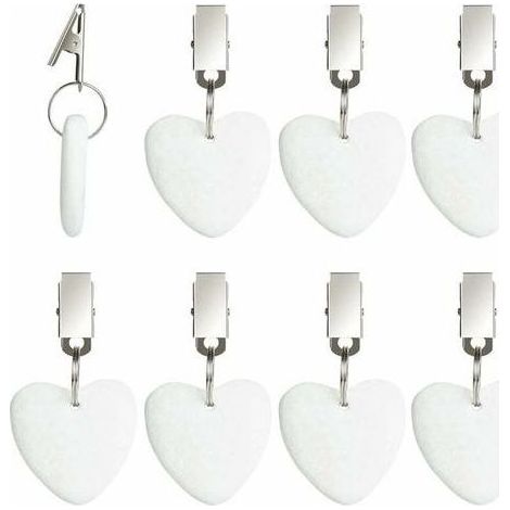 8-teiliges Tischdeckenbeschwerer-Set mit Clips, Tischdeckenclips aus Marmor, Dekorative Tischdeckenbeschwerer mit Clips, Tischdeckenbeschwerer-Set für Picknicks, Partys, Küchen und Restaurants (Weiß) (1/5)