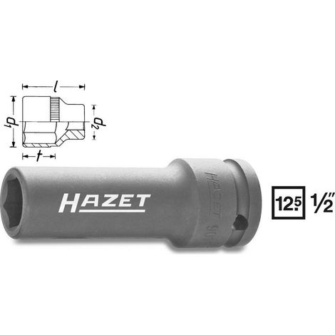 Douille à 6 pans à chocs 901SLG-15 ∙ Carré creux 12,5 mm (1/2 pouce) ∙ Profil Traction à 6 pans extérieurs ∙ 15 HAZET (1/2)