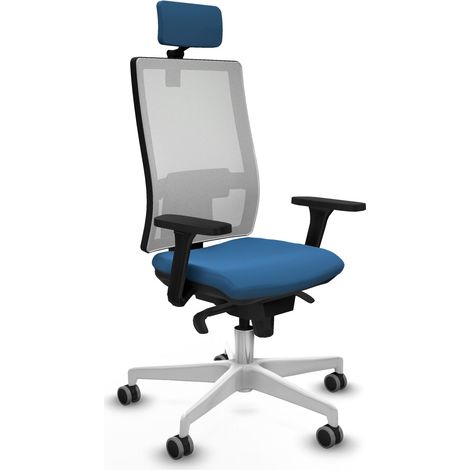 Silla de oficina piqueras y crespo Horna blanco cuero sintético azul claro (1/5)