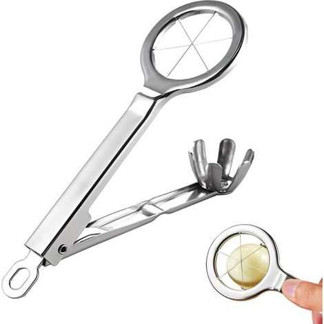 Cortador de huevos de acero inoxidable para huevos duros - Separador manual para alimentos blandos (1/5)