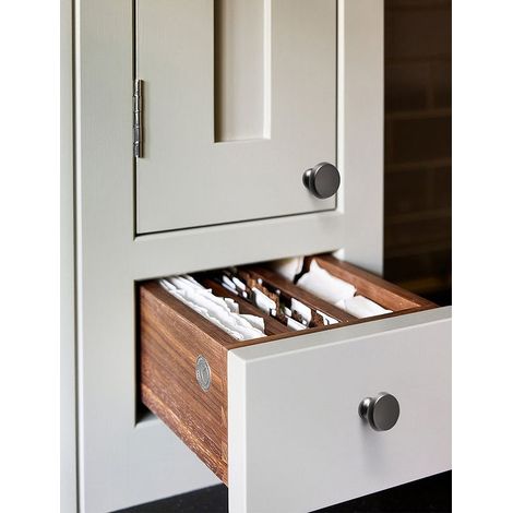 Ensemble de poignées de meuble 2 pièces, poignée d'armoire, poignée de tiroir, poignée d'armoire de cuisine, gris, trou unique en alliage de zinc (1/4)