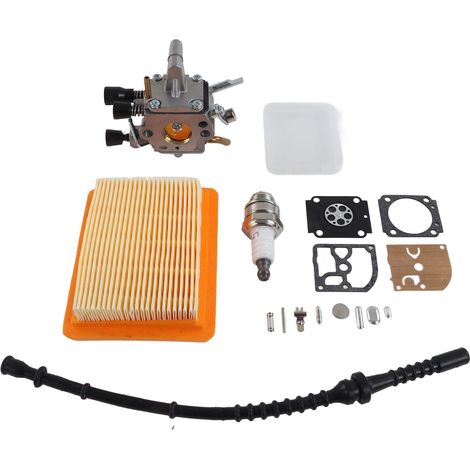 Nécessaire carburateur pour STIHL FS120 : bougie d’allumage, filtre à air, tuyau essence, joint, kit accessoires débroussailleuse (1/5)