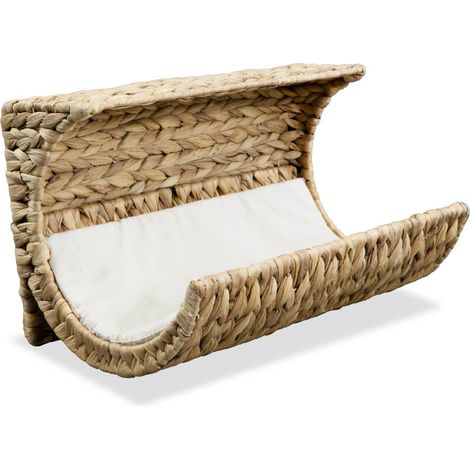 Cama para gato con cojín de jacinto de agua 37x20x20 cm vidaXL