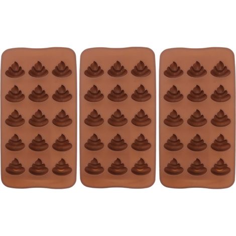 Moule Silicone 15 Cavités Forme Caca 21X10.8 Cm Pour Bonbons Glaçons Chocolat Dessert Réutilisable Four Micro-Ondes Lave-Vaisselle (1/5)