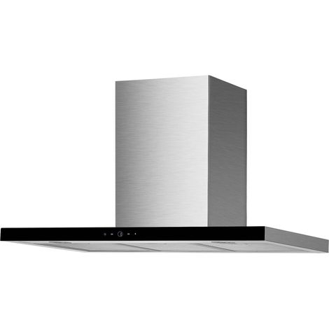 cappa a parete decorativa 90 cm 67 db 530 m3 / h acciaio inox / nero - 5649940 - Faber