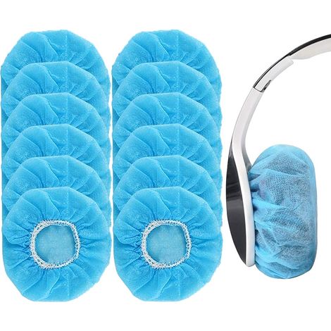 Housse Jetable pour Casque, 100 Pièces, Bleue, Élastique et Extensible, Protection Hygiénique pour Casques (8-13CM), Idéale pour la Maison, Le Sport et Le Bureau (1/5)