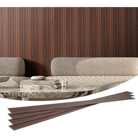 VEVOR Akustikplatten aus Holzlamellen, 8 Stück, 243,8 x 15,2 cm, WPC-Akzent-Wandpaneele aus Holz für moderne Innenwände, Wandpaneele in Holzoptik für stilvolles Dekor und Geräuschreduzierung