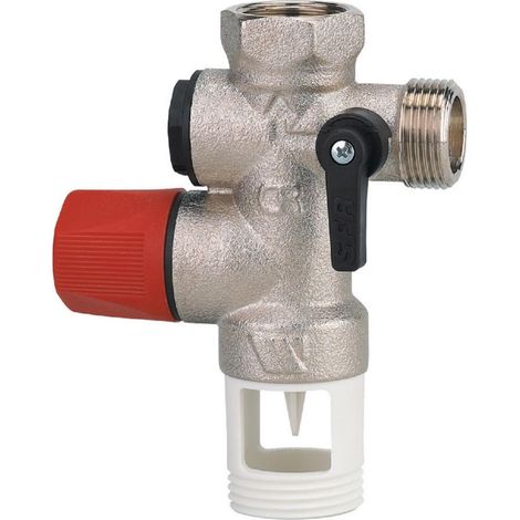 1 Groupe De Sécurité Droit PTFE 3/4 Pouces Robinet Sphérique Débit 4000 L/h Pour Chauffe-Eau