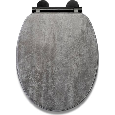 Croydex Soft Close Slate Effect Toilet Seat with Flexi-Fix Anti-Sli - Kirkstone (1/5)