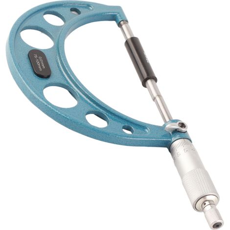 Micromètre d'extérieur en acier inoxydable de haute précision, outil de mesure d'épaisseur avec clé, 0,01 mm, 75-100 mm. (1/5)