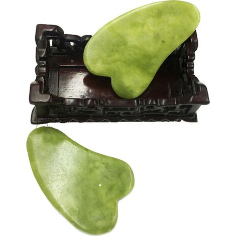 Ensemble de rouleaux de Jade et planche à gratter, outils de Massage pour les soins de la peau du visage, Anti-âge, masseur de beauté pour les yeux et le cou (1/5)