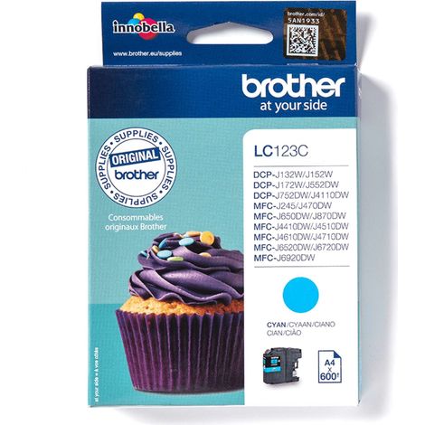 Brother LC123C cartuccia d'inchiostro 1 pz Originale Ciano (1/3)
