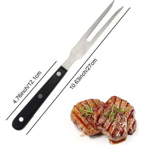 Fourchettes à viande - Fourchettes à viande en acier inoxydable (lot de 2), fourchettes de chef à long manche, adaptées au porc, au poulet, au bœuf et aux grillades (1/5)