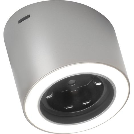 Domus Line Led Unterbauleuchte mit Steckdose Unika D-Motion Wave Ringleuchte schräg, Kunststoff Edelstahl-Effekt (1/5)