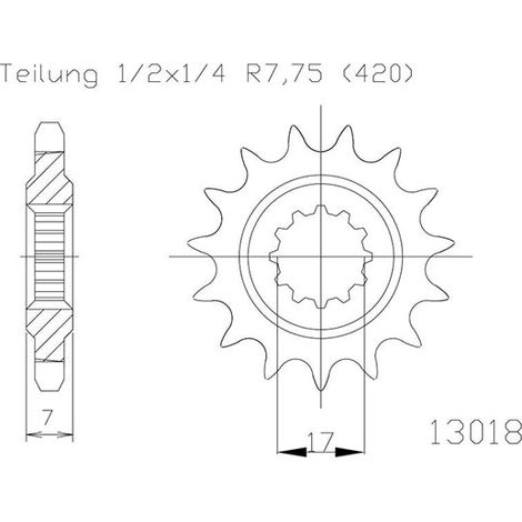 Pignon Minarelli AM6 - 420 - 12 Dents - Similaire JTF1120