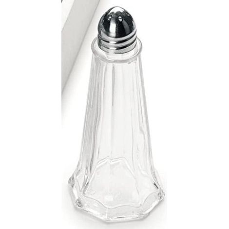 Salière Conique - 1 Pièce - Verre Et Inox - Couvercle Perforé - Cuisine Et Table - 11 cm