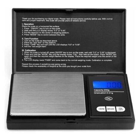 Pair Balance De Poche - 200G X 0,01G Balance De Précision, Balance De Cuisine, Balance De Precision 0,01G, Balance Avec Affichage Lcd Et Fonction Tare（Pile non incluse）