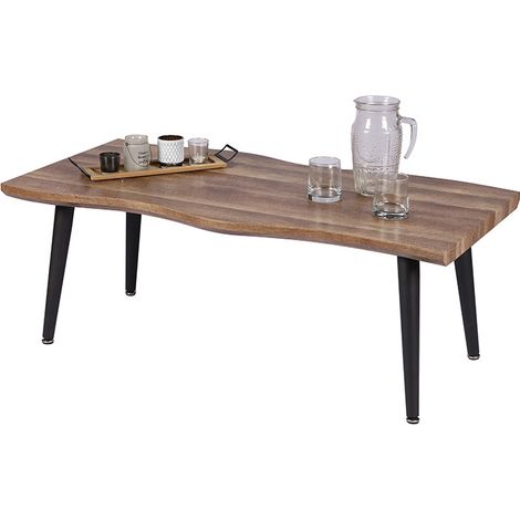 Table basse 120 cm pieds métal noir Megeve (1/3)