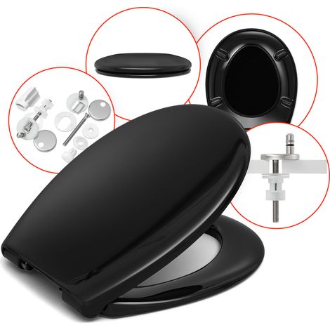 Abattant WC universel réglable noir – pour KOŁO / ROCA / CERSANIT – antibactérien