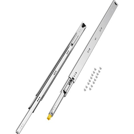 Glissière de tiroir à extension complète, 1 paire, coulisse de tiroir verrouillable, 950 mm, capacité de charge 113,4 kg, rail coulissant à montage latéral avec roulement à billes et verrou (1/5)