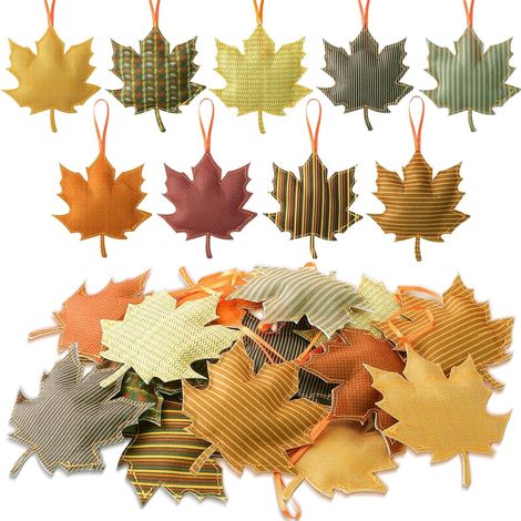 27 pièces de décoration d'automne pour arbre - bijoux d'arbre - pendentifs en forme de feuille d'érable en 3D - décoration d'automne pour la maison (style feuille d'érable)
