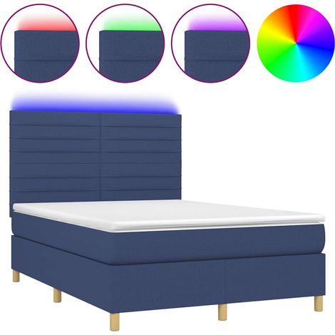 Maison Exclusive - Boxspringbett mit Matratze & LED Blau 140x200 (1/5)