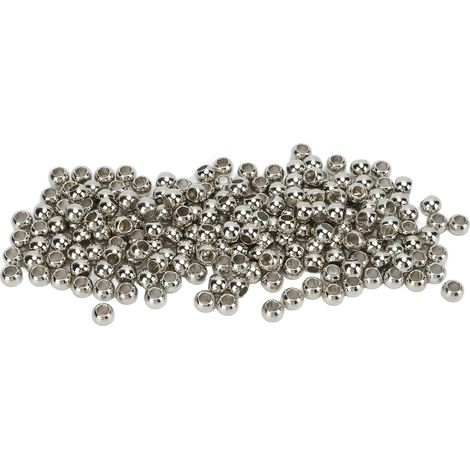 200 Pcs Spacer Beads Large Hole Round 5mm/0.2in Aperture 10mm/0.4in Jewelry Resin Spacers for Bracelets Necklaces10mm Silver (1/5)
