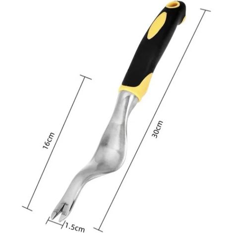 Outil de désherbage manuel (jaune) - Arracher les mauvaises herbes de qualité supérieure pour le jardinage et la transplantation des terres agricoles - Poignée ergonomique (1/5)