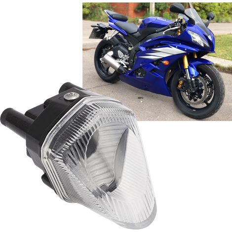 Transparente Abdeckung für Motorradscheinwerfer und Tagfahrlicht, kompatibel mit Yamaha YZF R6 2006-2007 (Glühbirne nicht enthalten). (1/5)
