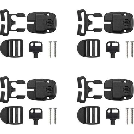 4 Ensembles de Clips de Couvercle de Spa, Kit de Réparation de Loquet de Couvercle de Spa avec Clé et Vis Accessoires Loquet de Couvercle de Spa pour Sangles de Couvercle de Spa (1/4)