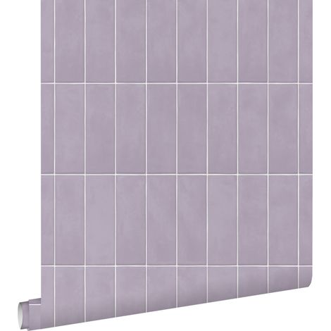papier peint motif de carrellages violet - ESTAhome (1/5)