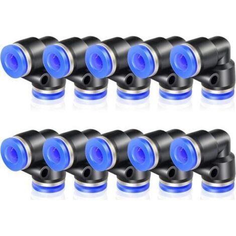 10 Pcs Elbow 6mm Tube OD Push to Connect Pneumatic Tube Push Lock Fittings (PV6) (1/5)