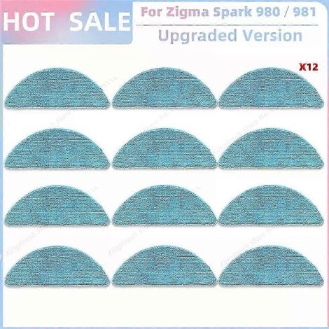 Pièces de rechange compatibles avec l'aspirateur Zigma Spark 980/981 : brosse latérale, filtre HEPA principal et chiffon de nettoyage. (1/4)