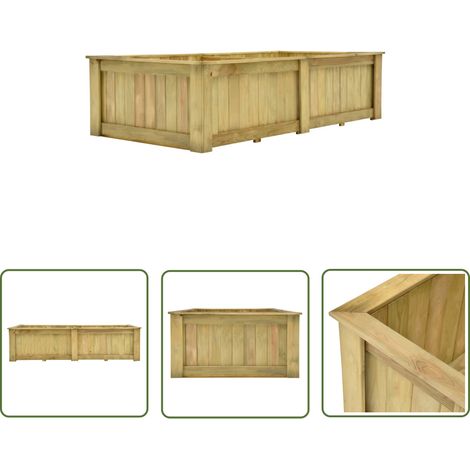 Jardinière de jardin - Balconnière à fleurs Lit surélevé 196x100x50 cm Bois de pin imprégné BV302958 - BonneVie (1/5)
