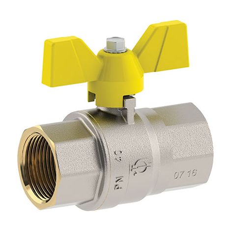VALVOLA SFERA GAS + FARFALLA FF FUTURGAS FIV - OTTONE NICHELATO 3/4F- 4 pezzi