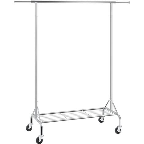 Portant à Vêtement Charge maximale 50 kg Métal chromé Barre extensible avec roulettes