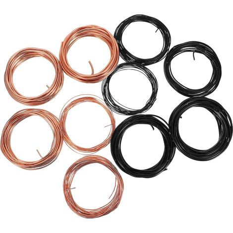 Fil de Ligature pour Bonsaï en Aluminium, 10 Rouleaux 5 M, Fil de Fer Flexible pour Formation et Modelage des Branches, Usage Jardinage et Bricolage, Couleurs Marron (1/5)