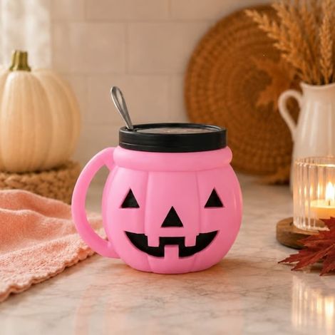 Coupe à dessert en céramique rose en forme de citrouille d'Halloween - 301-400 ml
