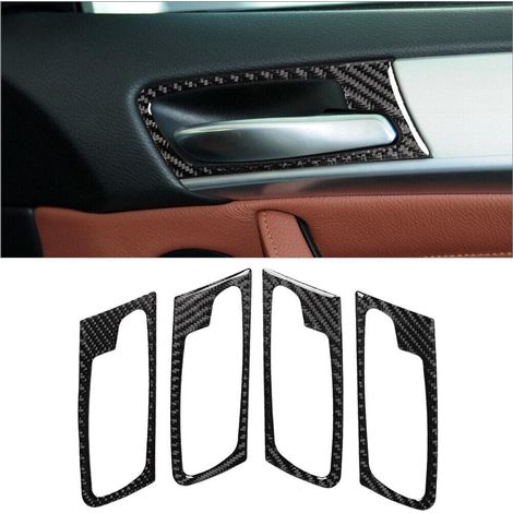 4 Coques Poignées de Porte Intérieur en Fibre de Carbone pour BMW X5 E70 X6 E71 2008-2013, Garnitures de Protection Auto, Kit de 4 Pièces (1/5)