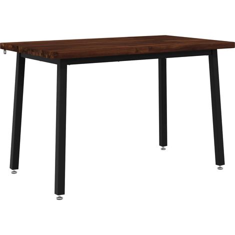 120 x 70 x 75 cm Solid Acacia Wood Dark Brown and Black vidaXL